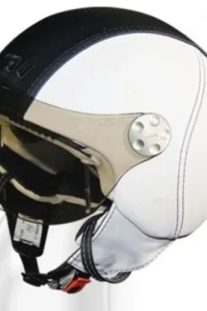 Actieprijs Helm Nau Course Leather Line N350 Zwart/Wit